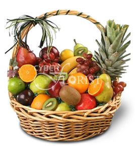 fruit basket with pineapple